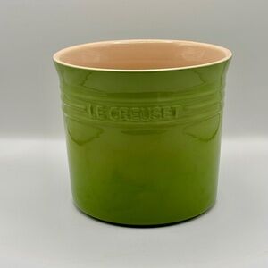 Vintage Le Creuset Green Crock Stoneware Utensil Holder 6" - 2.3L / 2.75 Quart